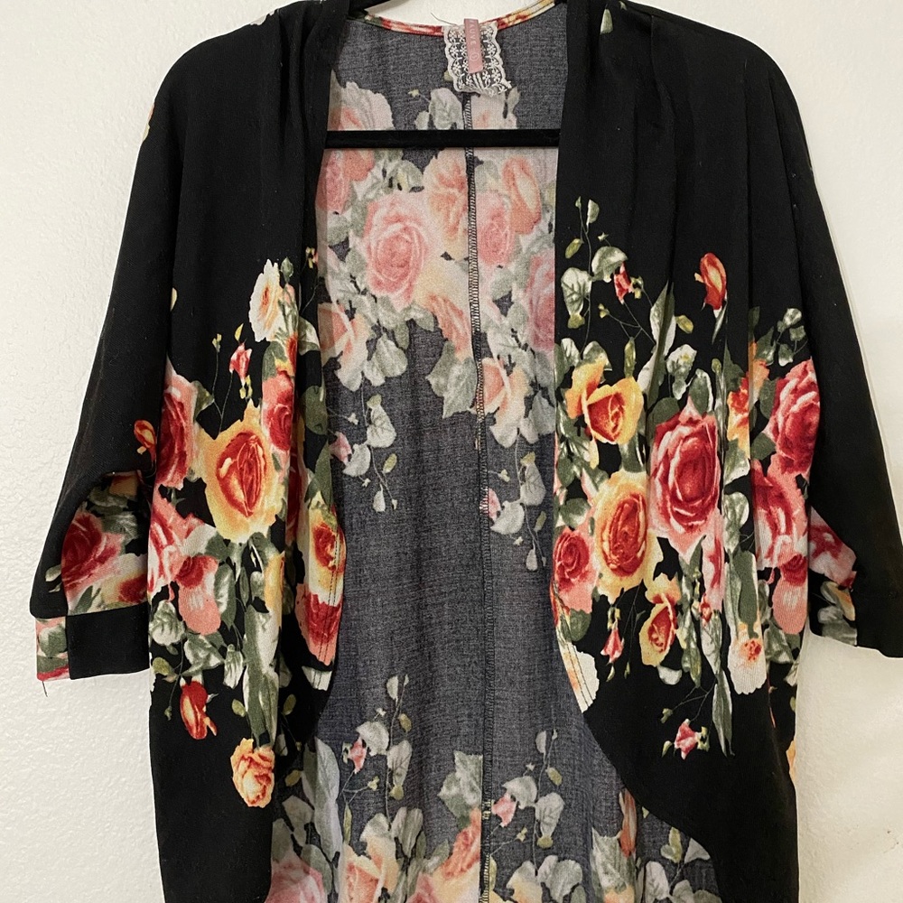 Mauve floral cardigan